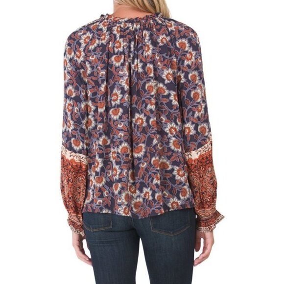 Pretty Boho Floral Blouse Top Women Size M - Picture 3 of 11